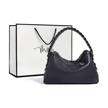 MILLIE'S Cow Leather Shoulder Bag, Crossbody Bag, Handbag Regular Women's Black