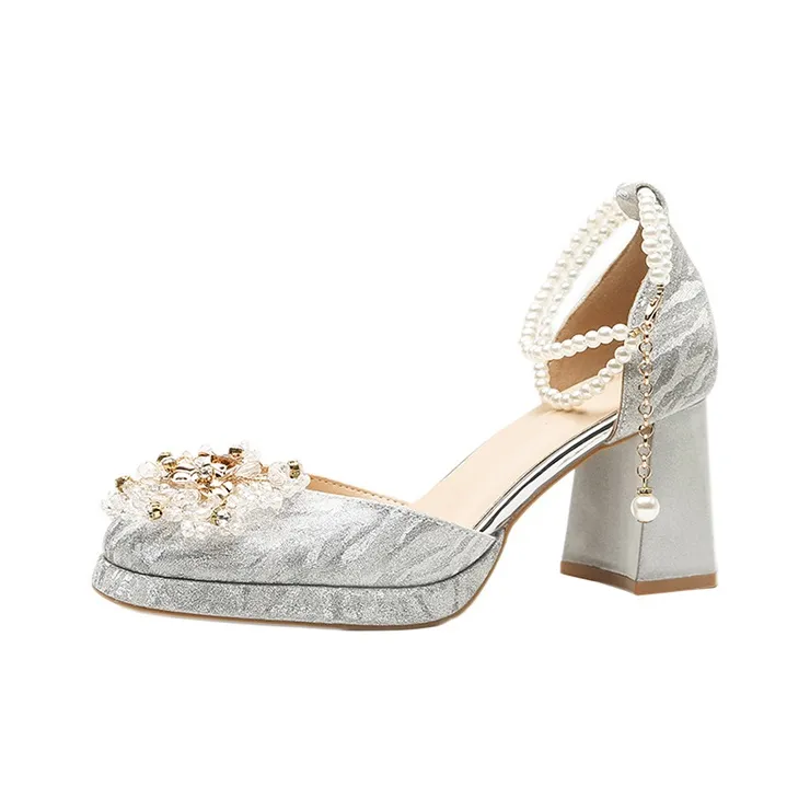 BIGTREE Chunky Heel High Heels Women's-0