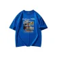Klein Blue-Short-Sleeved-Poster Letter Apricot