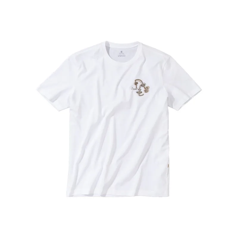 Mr.Bu T Shirts Men Moon White-0