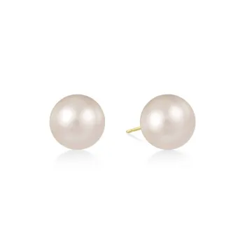 SHINE S925 Silver, Synthetic Pearl Stud Earrings Women's