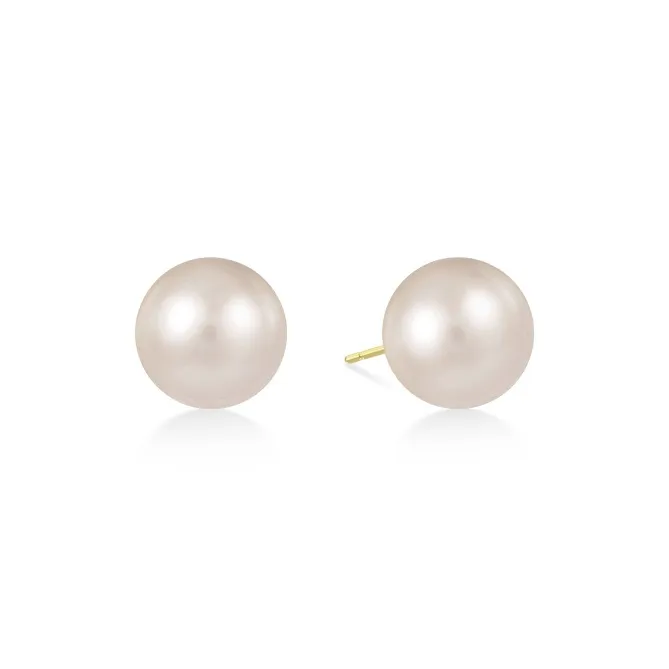 SHINE 925 Sterling Silver Shell Pearl Stud Earrings Women's-0