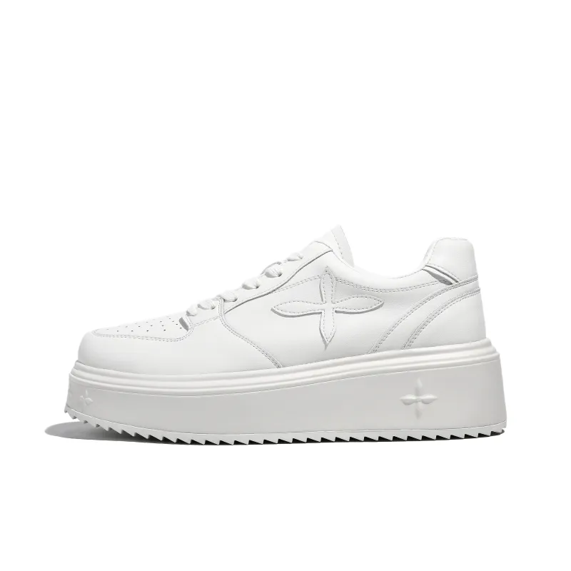 Safiya Height Increasing Low Top Skateboard Shoes 5.7cm Men's Ecru-1