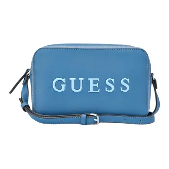 GUESS Saffiano Artificial Leather Shoulder Bag Crossbody Bag Mini Women's Denim Blue
