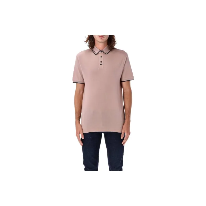 EMPORIO ARMANI Logo Embroidered Short Sleeved Polo Shirt-0