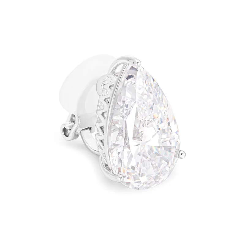 GEMOLA Synthetic Cubic Zirconia Clip On Earrings Unisex-1