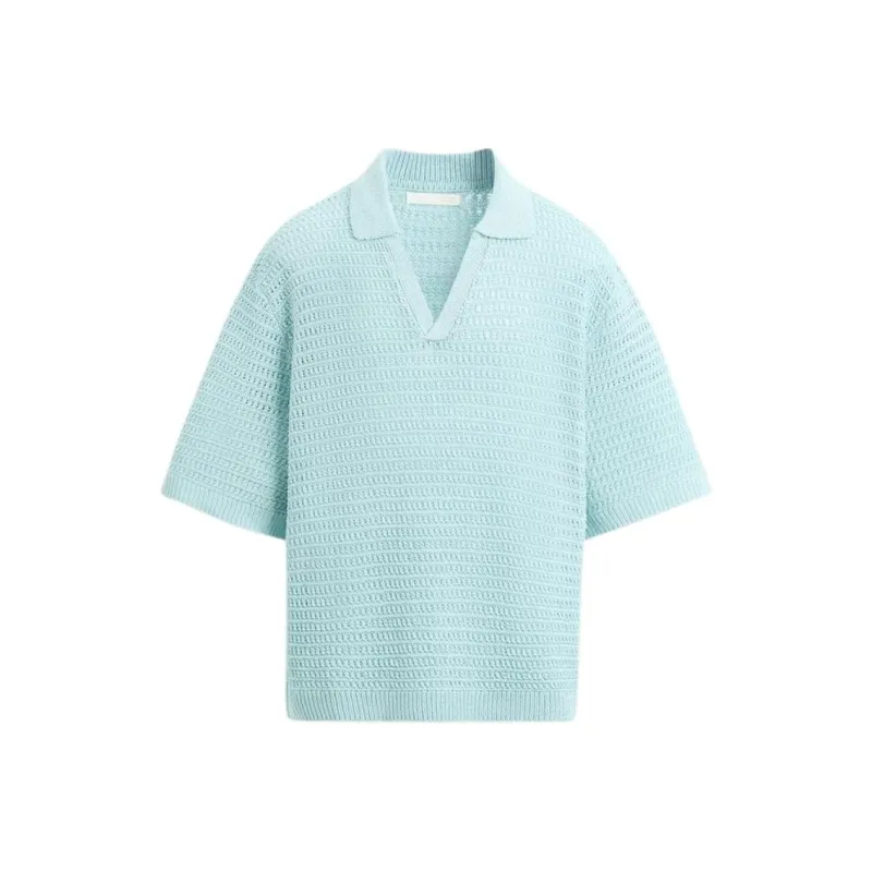 ZARA Polo Shirts Men Light Blue-0