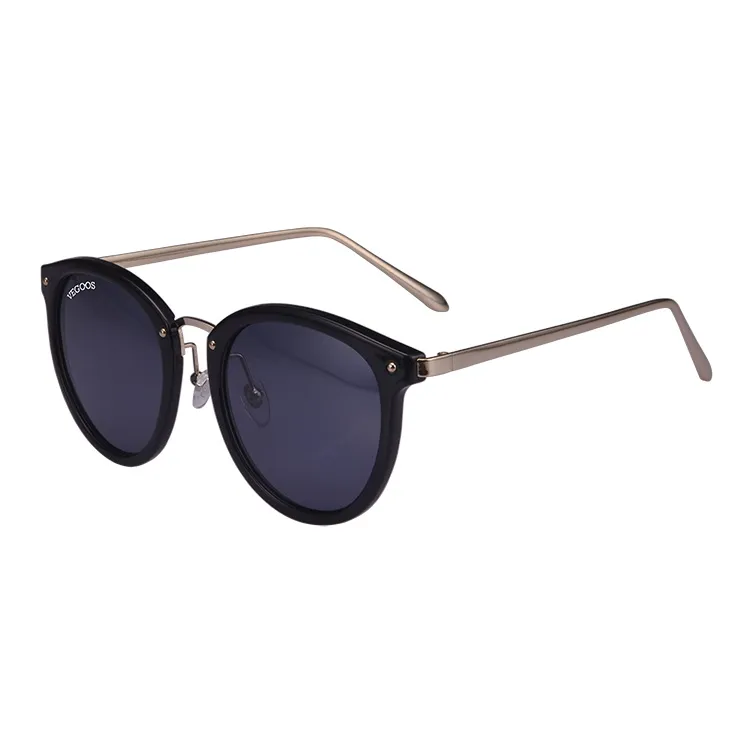 VEGOOS TR/Memory Plastic Metal Round Sunglasses Women's-0