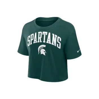 Nike Michigan State Athletic Prep Arch Women's Nike Dri FIT College Cropped T Shirt