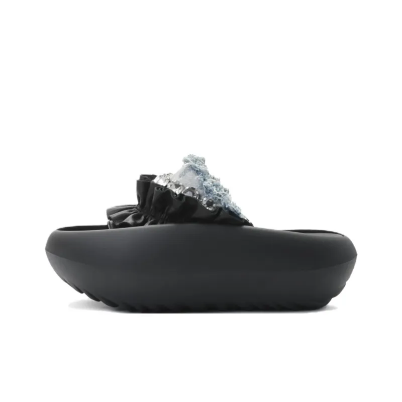 NUTTINESS Abrasion Resistant Cushioning Slide Slippers Women's Black-0