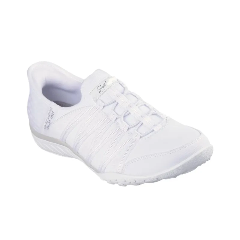 Skechers Breathe Easy Low Top Casual Shoes Women's White-3