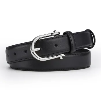GUSKI Alloy Leather Belts Women's Silver Width 2.0cm