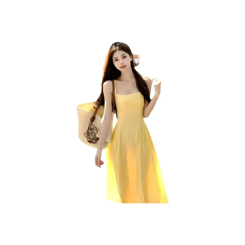 Dior Beauty Slip Dresses Women's Yellow-0