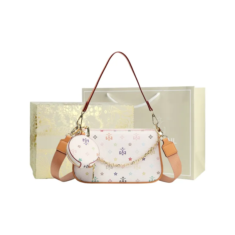 MISS GAIL Synthetic Leather Shoulder Bag, Crossbody Bag, Handbag Women's Monogram Multicolor-6