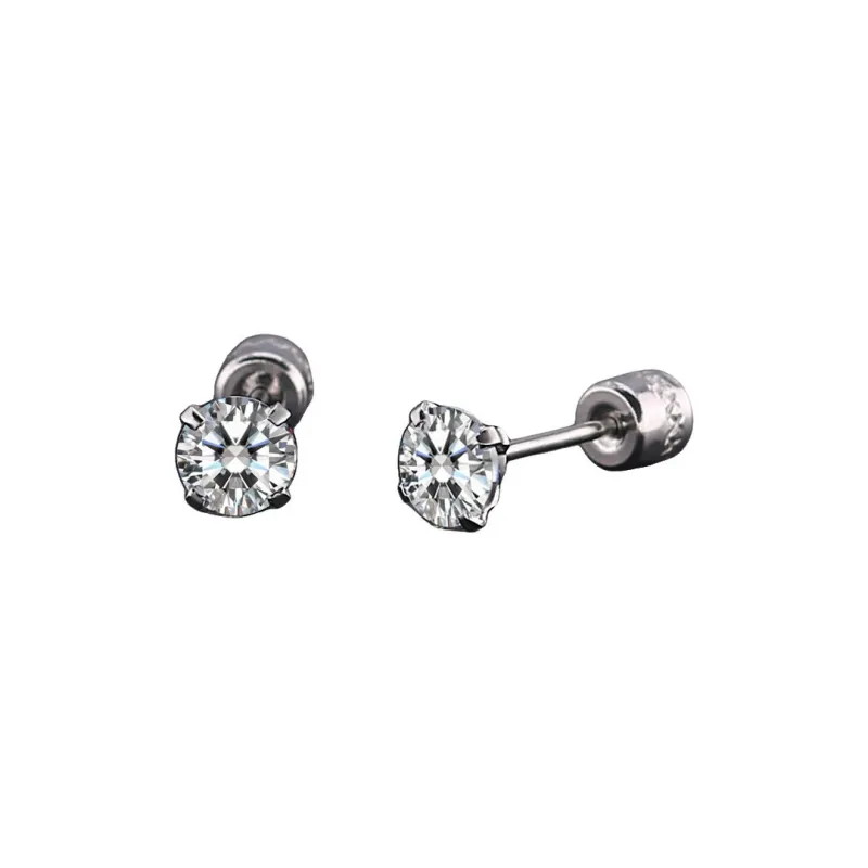 DAIRUO Titanium Steel Stud Earrings Men's-0
