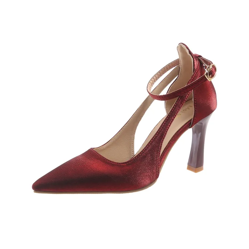 Alxnan High Heels Women's Black/Ecru/Burgundy-14