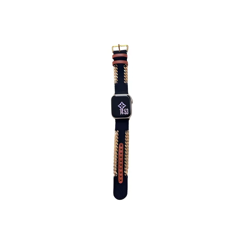 KVZUVUU Apple Compatibility Watch Band Denim Material-0