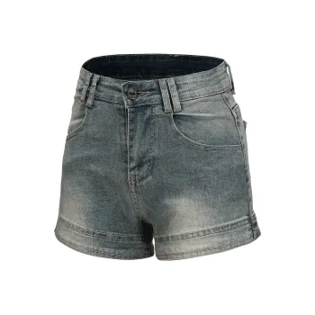 GUOZHEN Denim Shorts Women's Vintage Blue