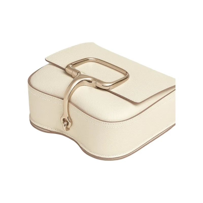 HERMES Della Cavalleria Epsom Calfskin Shoulder Bag Mini Women's I2 Nata Cream White-4