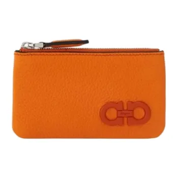 FERRAGAMO Leather Key Pouch Women's Orange