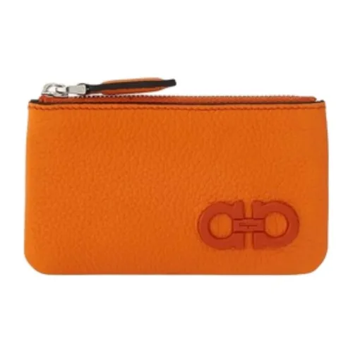 FERRAGAMO Leather Key Pouch Women's Orange