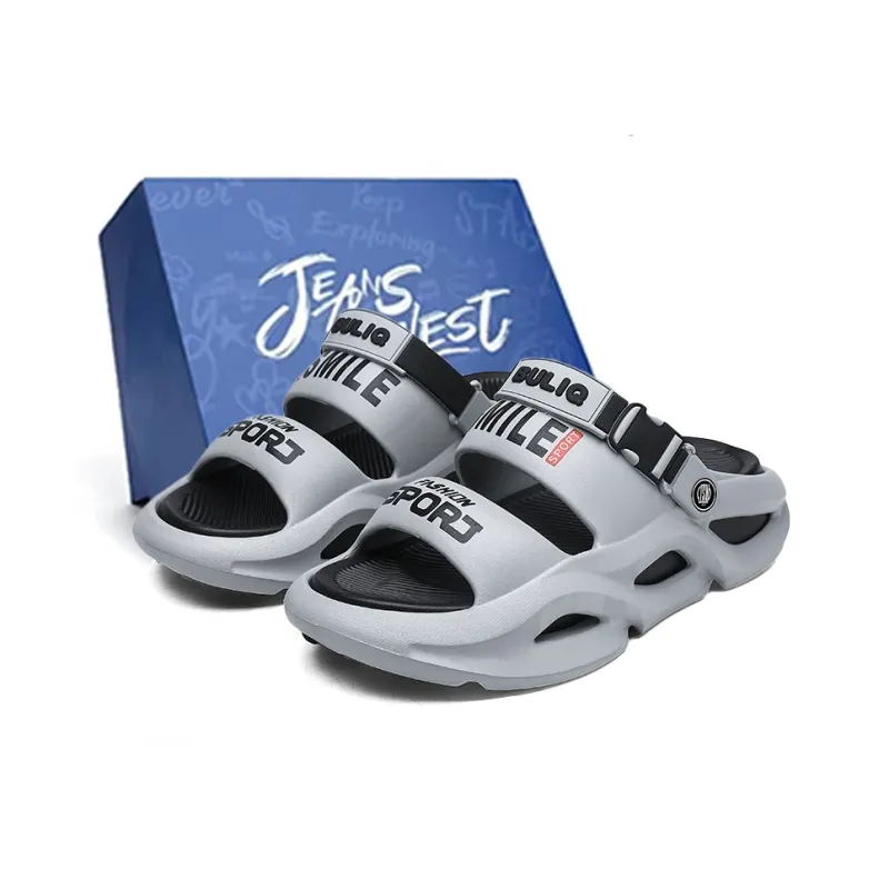 JEANSWEST Beach Sandals Unisex Black/White-30