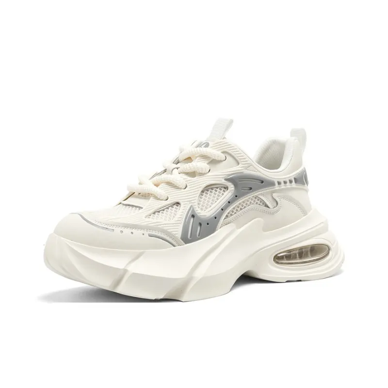 NAVIGARE Height Increasing Rebound Breathable Low Top Casual Shoes Men's White Gray-1