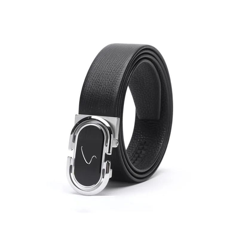 Satchi Cow Leather Belts Men's Black Width 3.4cm-1