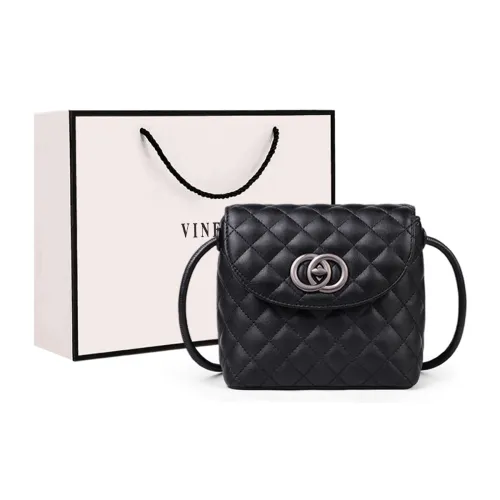 VINEY Cow Leather Shoulder Bag, Crossbody Bag Trumpets Women's Black