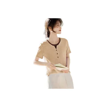 XWI T Shirts Women's Beige Apricot