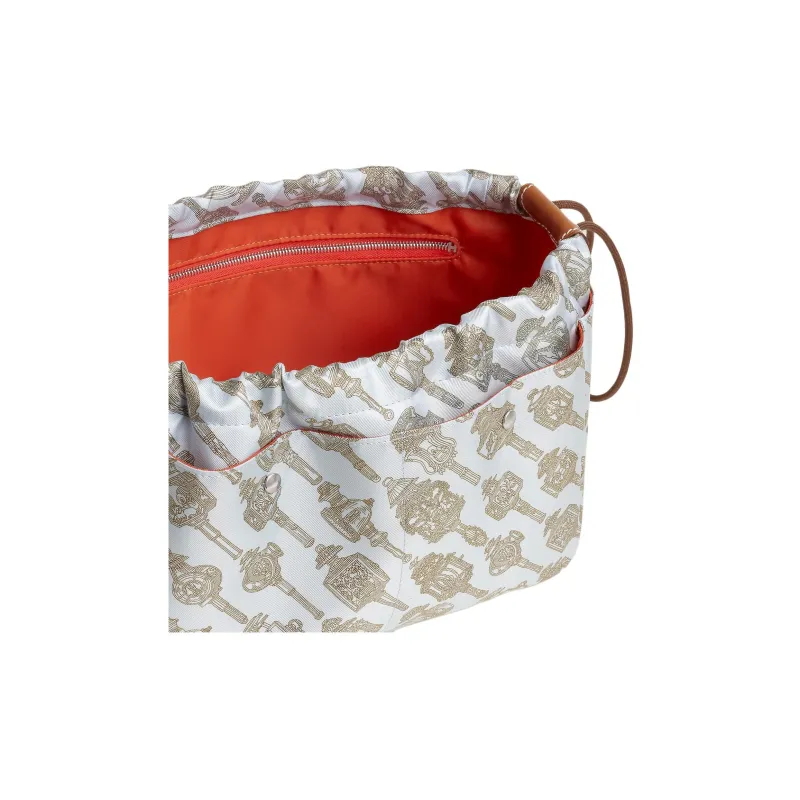 HERMES Fourbi Silk Clutch Women's Dusty Blue & Mole Gray & Light Tawny-1