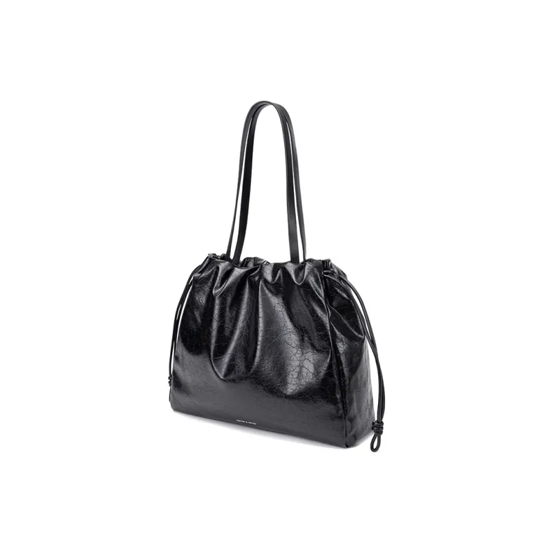 CLEVER& KETCH PU Tote Bag, Shoulder Bag Women's Black-1