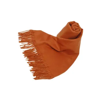 JOHNSTONS OF ELGIN Cashmere Orange Unisex Knit Scarf