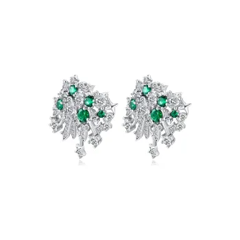 FUNNXI Copper Alloy, Rhodium Plated Stud Earrings Women's