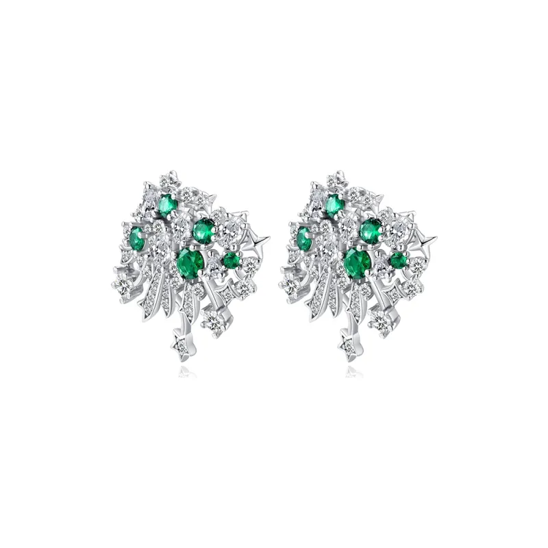 FUNNXI Copper Alloy, Rhodium Plated Stud Earrings Women's-0