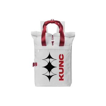 QRST Polyester Backpack Regular Unisex Gray Red Contrast