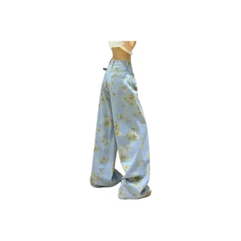 Concubine Zhu Jeans Women's Blue Floral