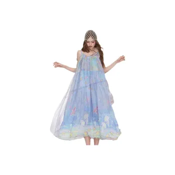 ELF SACK Slip Dresses Women's Phantom Sea Blue