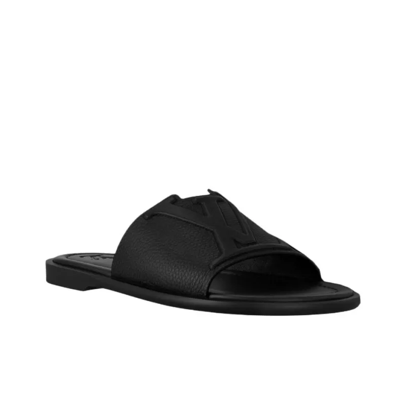 LOUIS VUITTON Slip Resistant Slide Slippers Men's Black-1