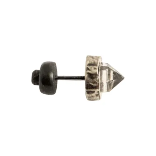 Parts Of Four 10K White Gold, Sterling Silver, Diamond, Crystal, Quartz Stud Earrings Unisex Black