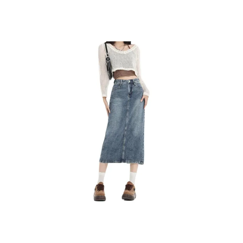 FOREVER 21 Denim Long Skirt Women's-4