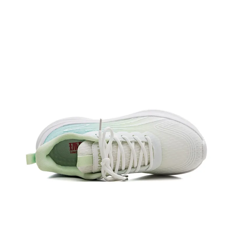 HUANQIU Slip Resistant And Breathable Coverage Low Top Casual Running Shoes Women's White Green-2