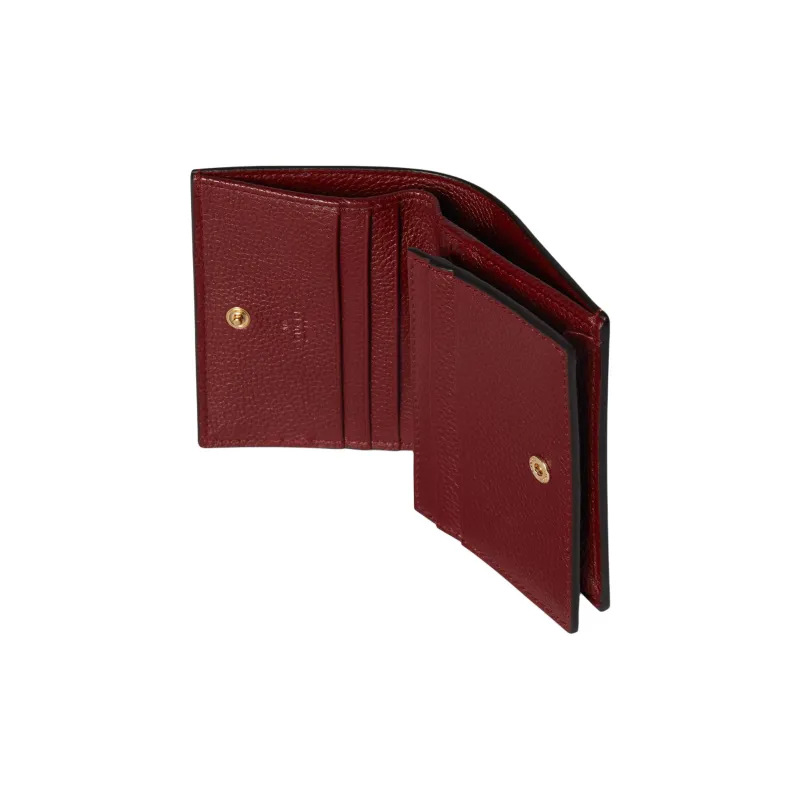GUCCI GG Marmont Leather Wallet Mini Women's Beige & Red-5