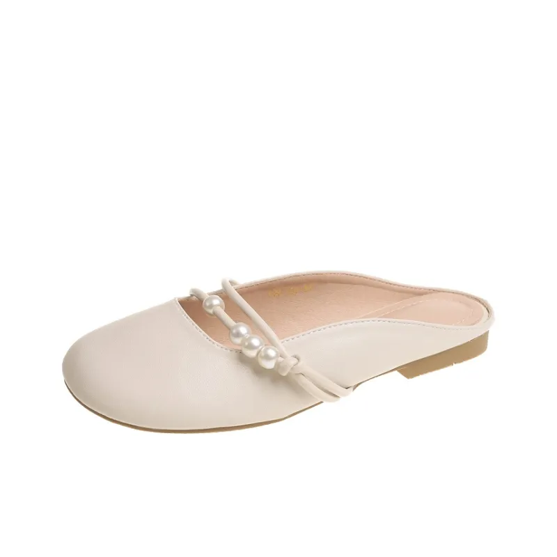 SUPEREDGE Quiet Abrasion Resistant Closed Toe Slippers Women's Apricot-0