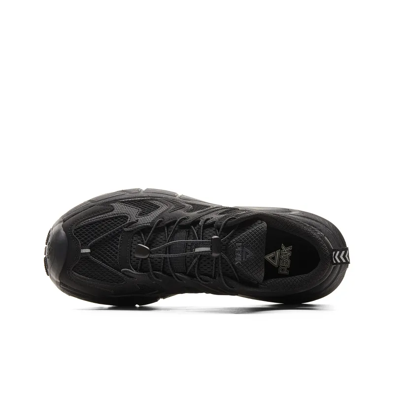 PEAK Cushioning, Slip Resistant, Rebound Low Top Running Sandal Men's All Black-3