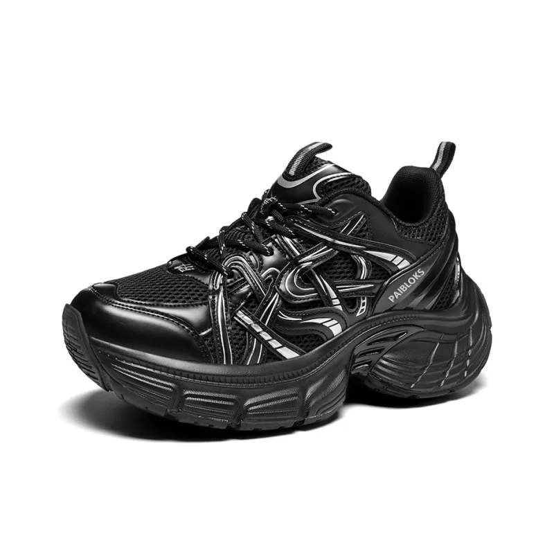PAIBLOKS Abrasion Resistant Breathable Slip Resistant Low Top Chunky Sneakers Unisex-1