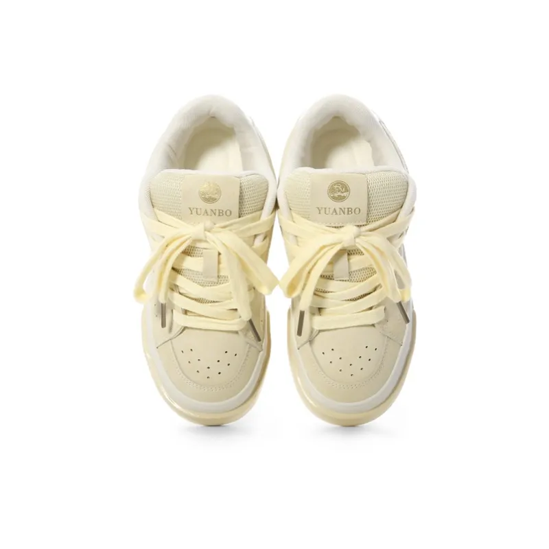 The New Age Family Low Top Skateboard Shoes Women's Yellow-3