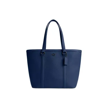 COACH Gotham Pebble Leather Tote Bag, Shopping Bag, Handbag, Shoulder Bag Tubas Men's Dark Blue