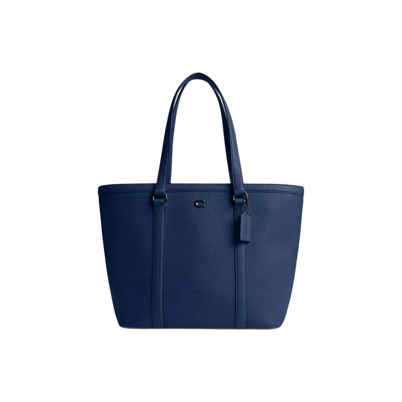 COACH Gotham Pebble Leather Tote Bag, Shopping Bag, Handbag, Shoulder Bag Tubas Men's Dark Blue-0