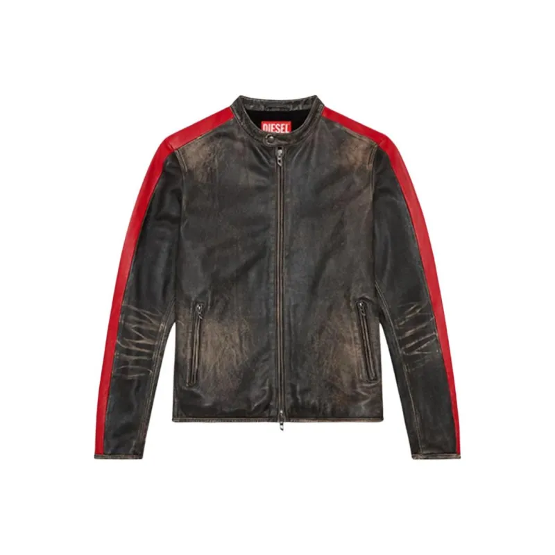 DIESEL Distressed L Renn Leather Jacket-1